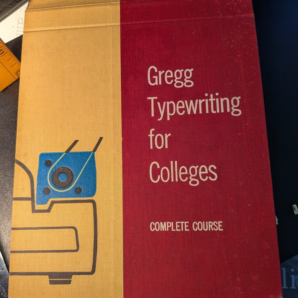Typewriting for Colleges - Red and Mustard Cover Published In 1957.